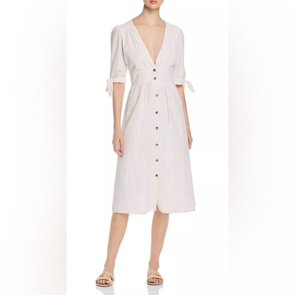 18” ptp Vero Moda White Midi Dress with Button Detail